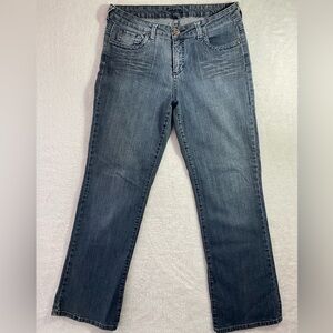 Common Genes women’s bootcut jeans size 8 medium wash embroidered flap pockets